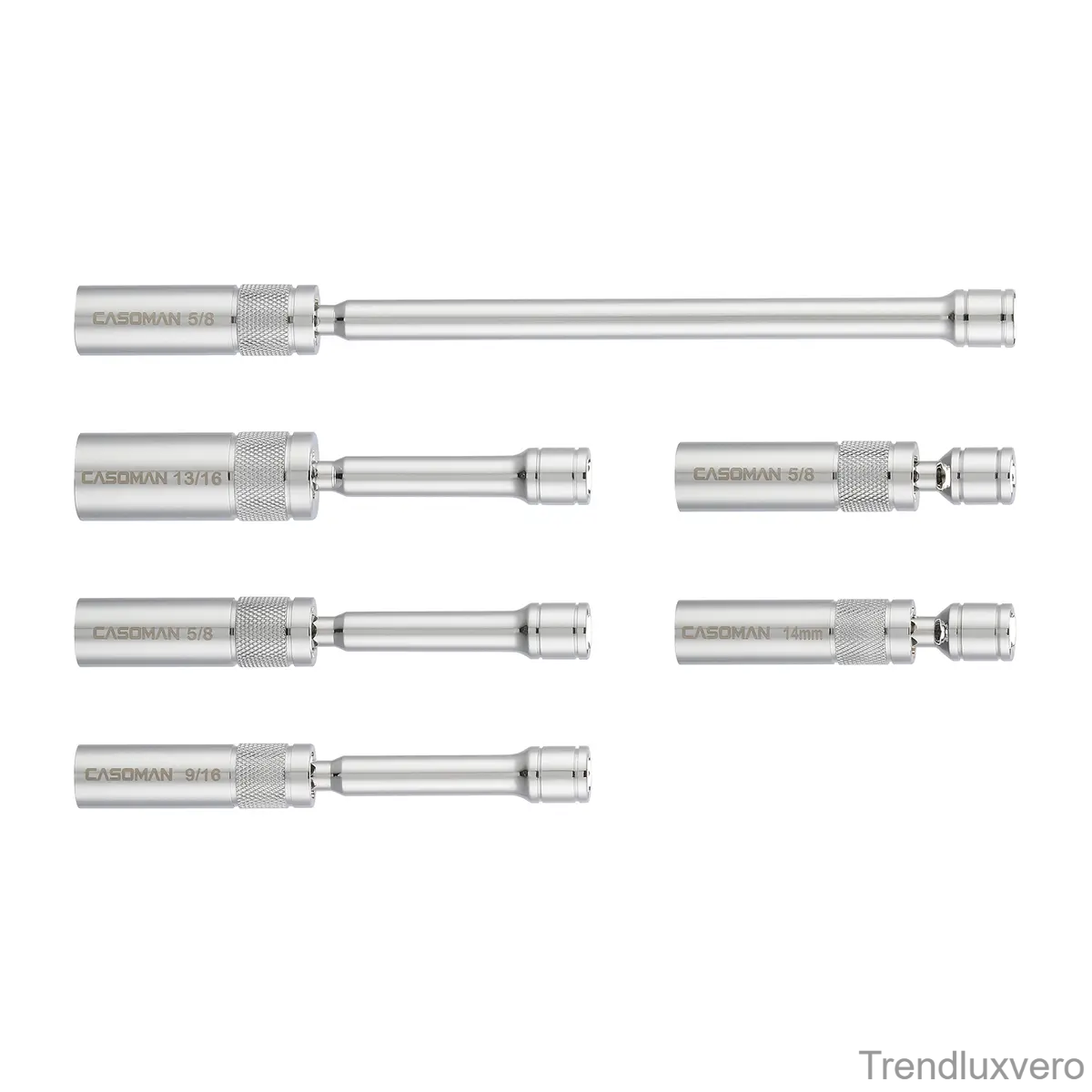 6PCS Magnetic Swivel Spark Plug Socket Set – 3/8" Drive Thin Wall, 12-Point CR-V Steel