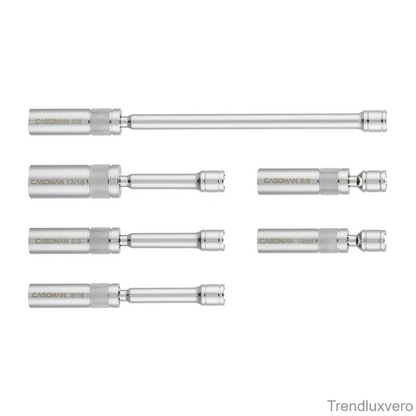 6PCS Magnetic Swivel Spark Plug Socket Set – 3/8" Drive Thin Wall, 12-Point CR-V Steel