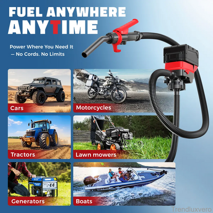 Cordless Fuel Transfer Pump for Dewalt 20V & Milwaukee 18V Batteries – 3.2 GPM Portable Gas, Diesel & Oil Transfer Pump